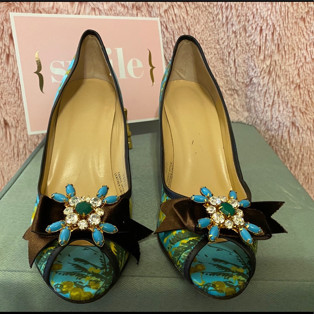 J. Crew Fabric Pumps with Brooch